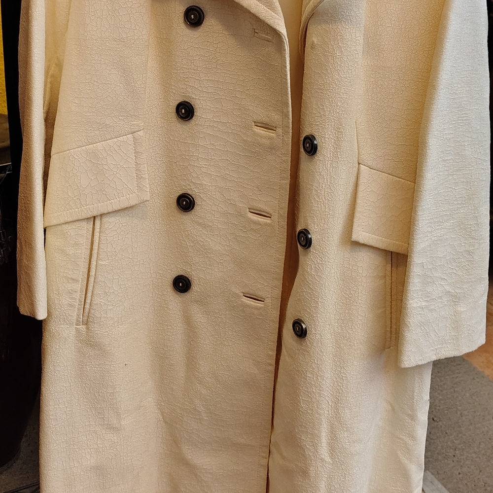 Classic Cream Double-Breasted Men's Coat